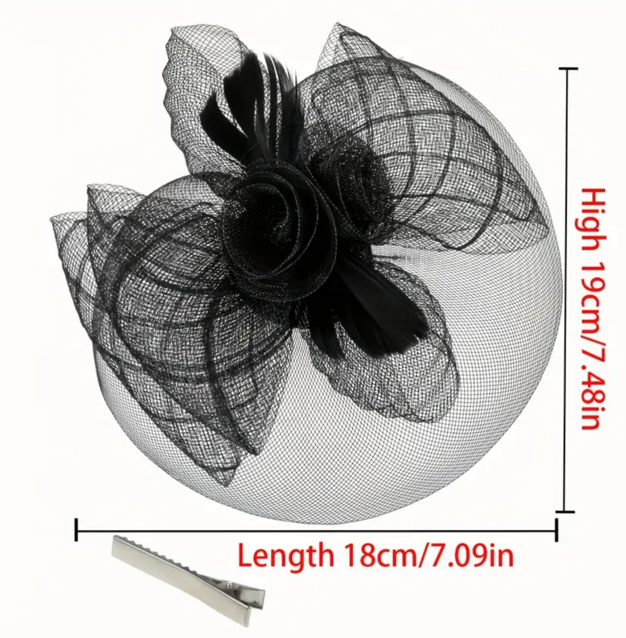 Green Floral Feather Derby Fascinator Hat