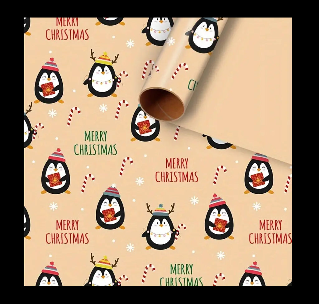 Christmas Wrapping paper - penguins 50cm x70cm