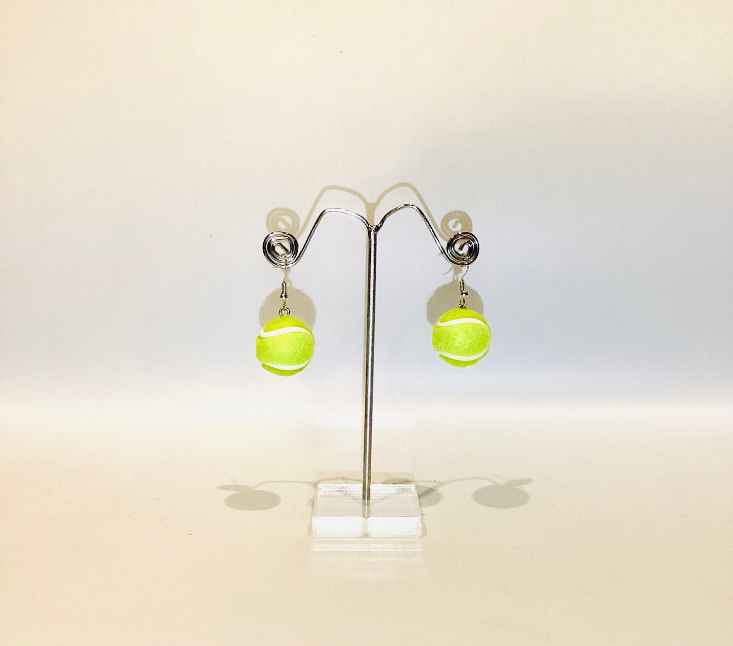 Tennis ball sterling silver earrings