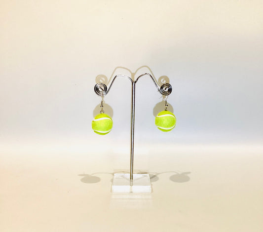 Tennis ball sterling silver earrings