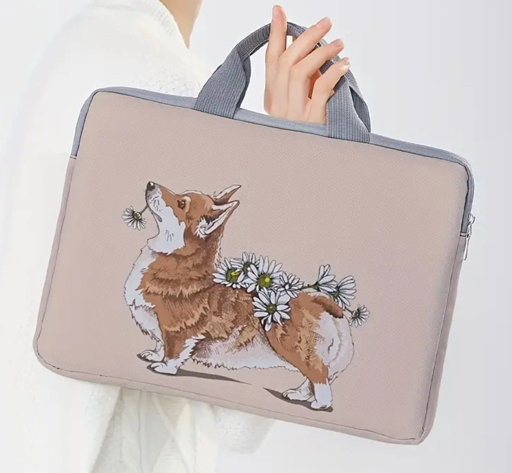 Sac pour ordinateur portable Corgi Dog