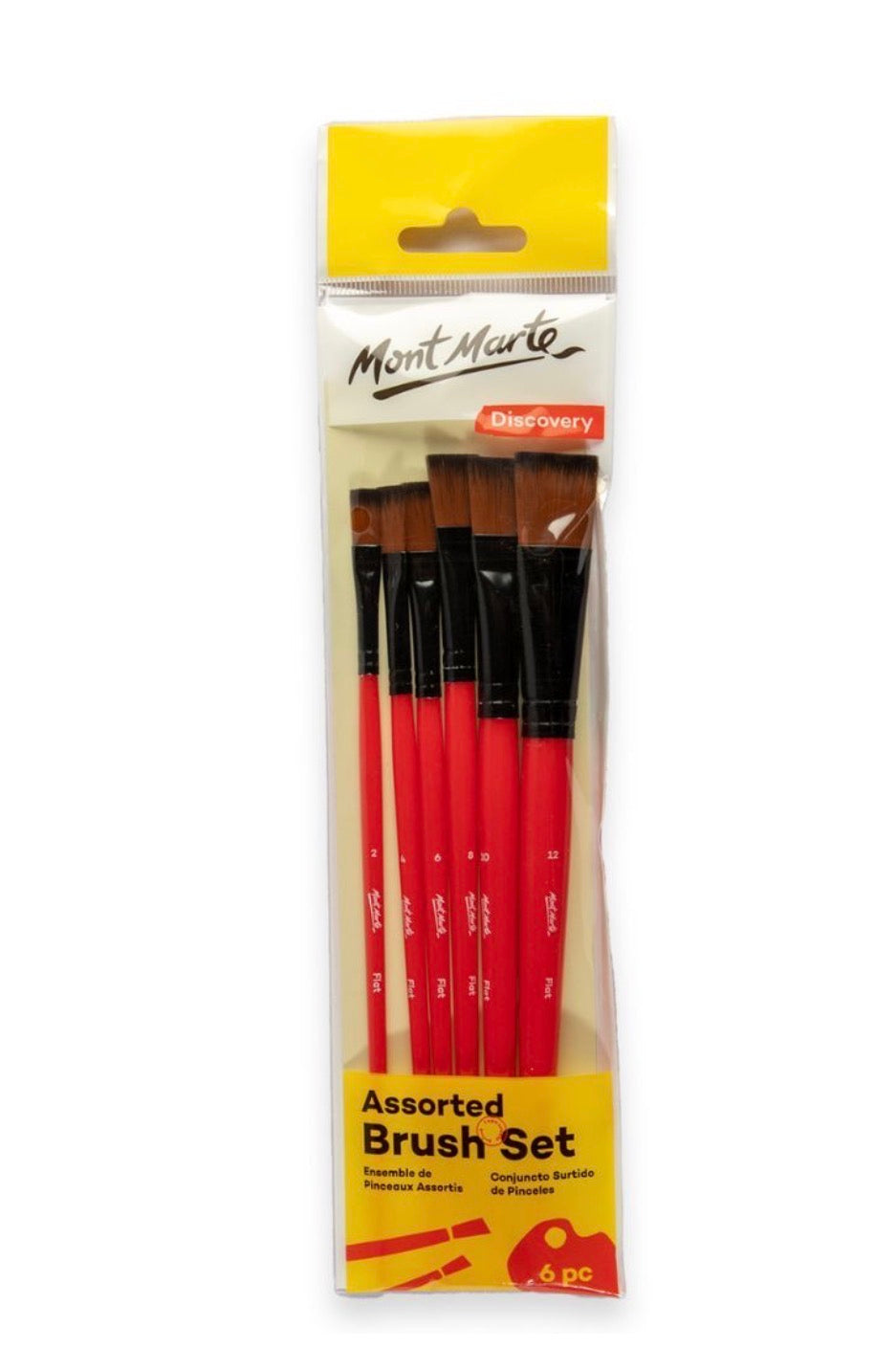 Flat Taklon Brush Set- 6 Pieces