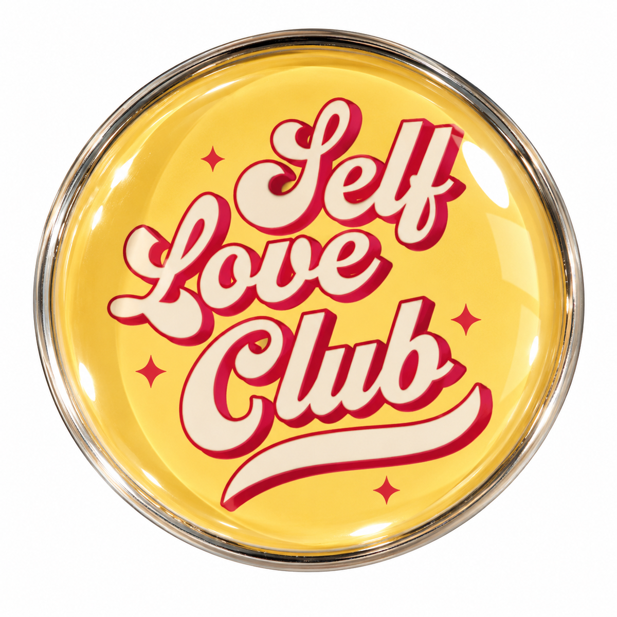 “Self Love Club” Glass Dome Fridge Magnet 4cm