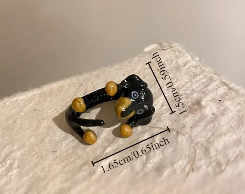 Bague réglable pour chien Teckel