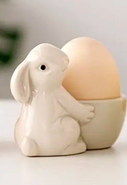 Coquetier en céramique en forme de lapin