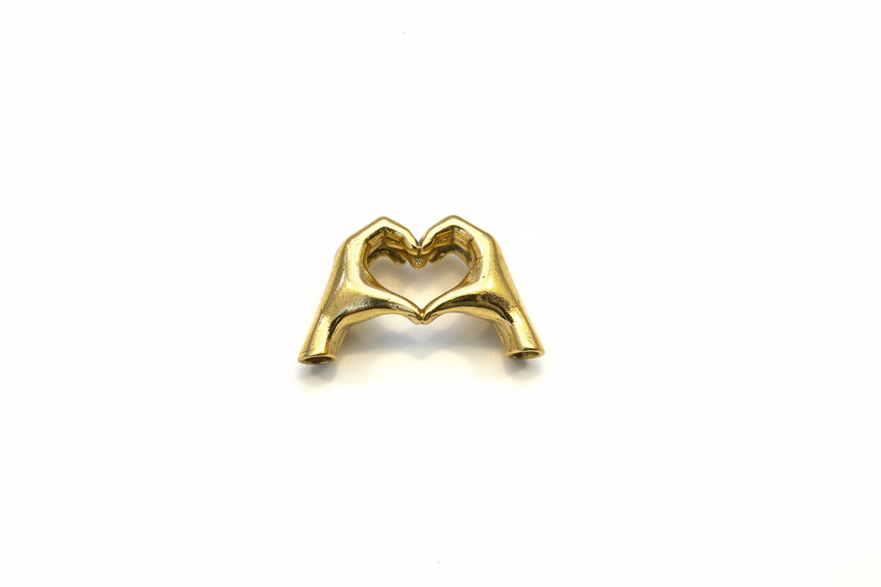 Handcrafted Brass Love Heart Hands