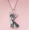 Chihuahua zirconia necklace