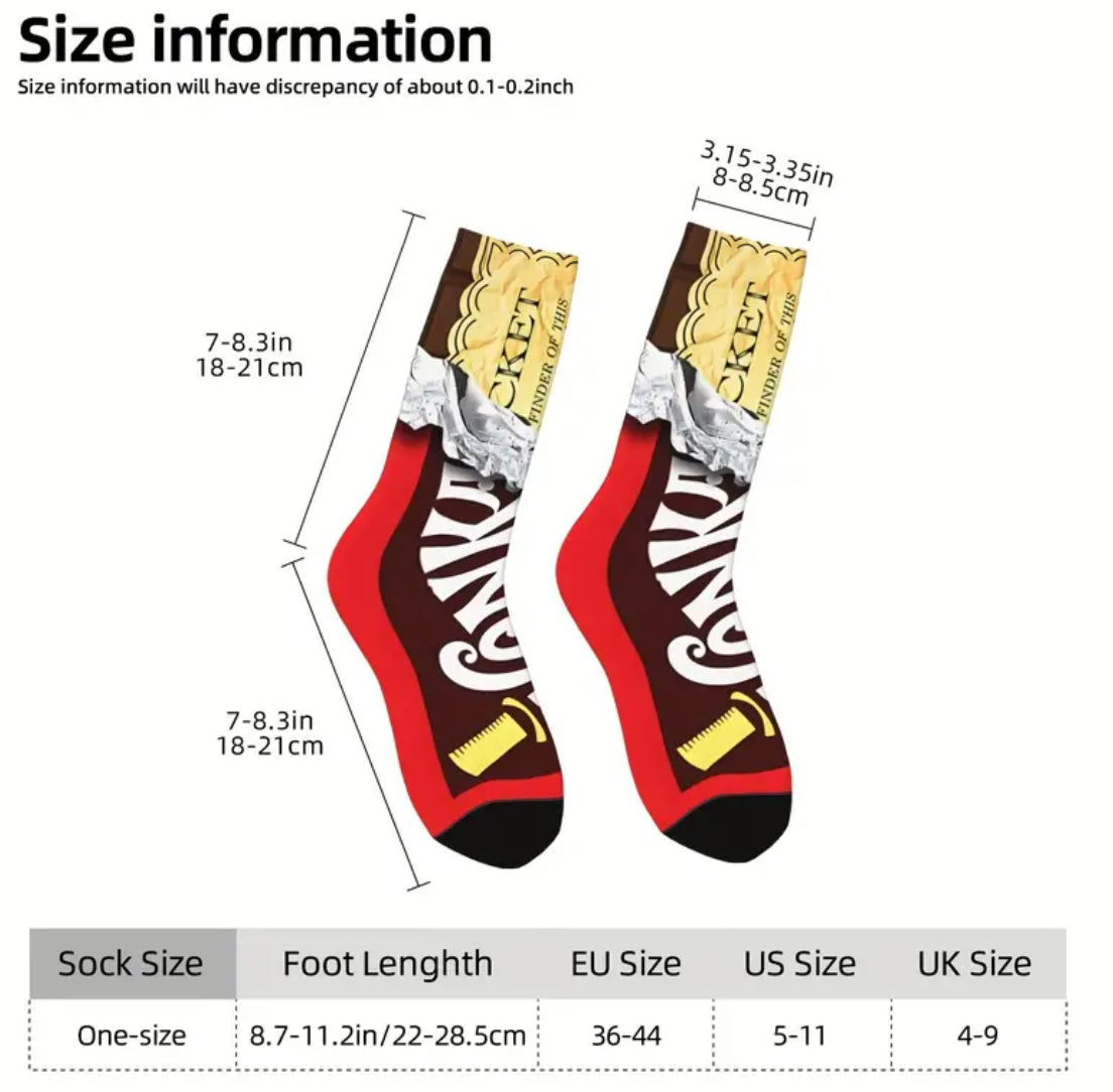 Chaussettes fantaisie en forme de barre chocolatée