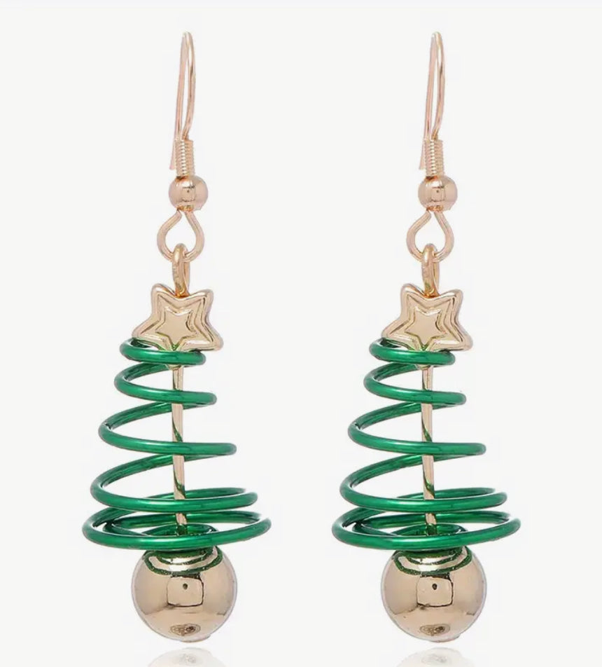 Boucles d'oreilles sapin de Noël