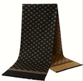 Écharpe à carreaux noire et camel