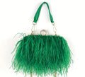 Sac en plumes d'autruche vertes