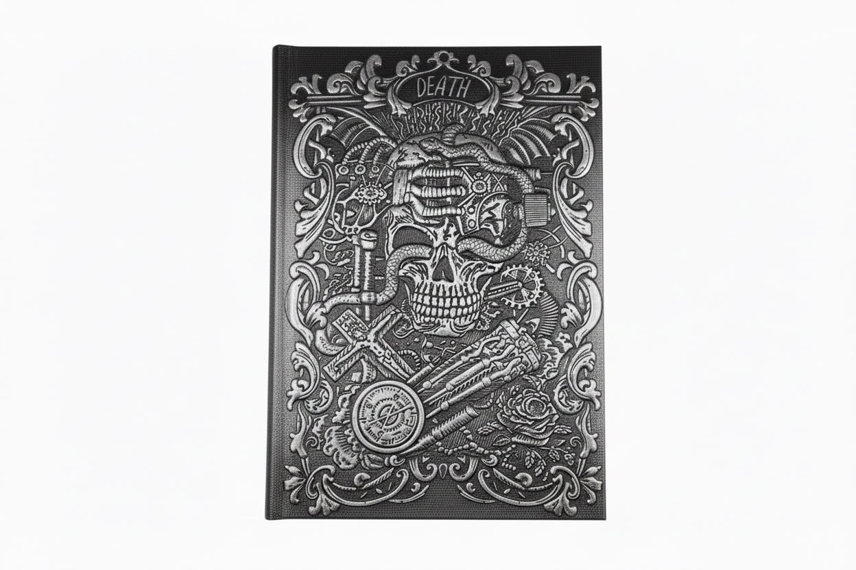 Embossed Skull A5 ruled notebook