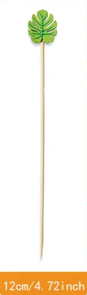 Tropical leaf cocktail sticks