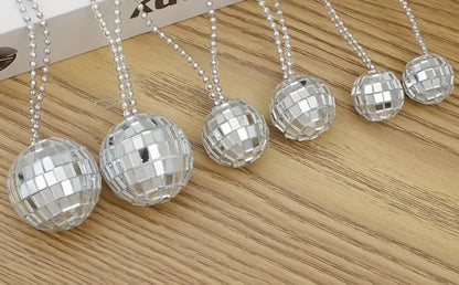 Disco ball necklace