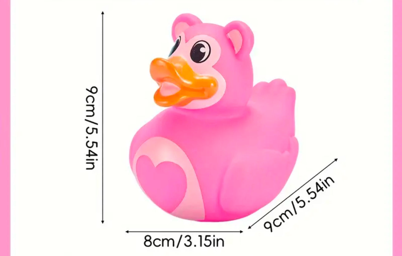 Canard en caoutchouc ours rose