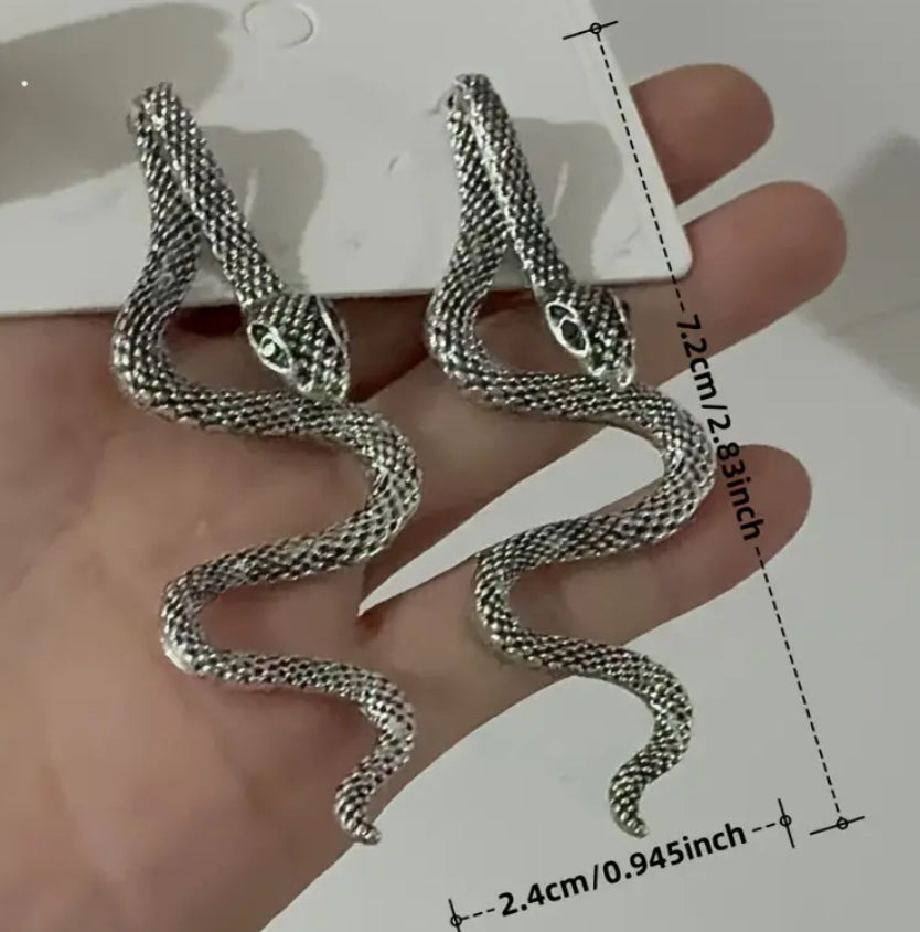 Boucles d'oreilles serpent en argent