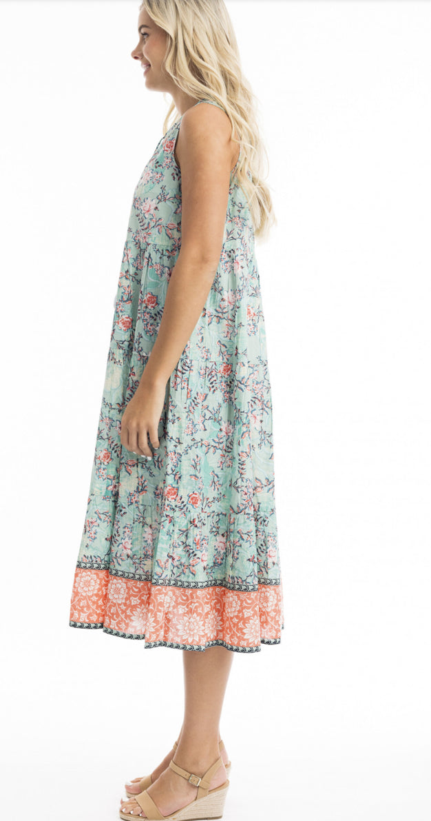 100% Cotton Ishigaki Boho Sleeveless Dress