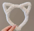 Serre-tête oreilles de chat blanc duveteux