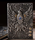 Carnet de notes ligné A5 avec motif Phoenix en relief et bijoux