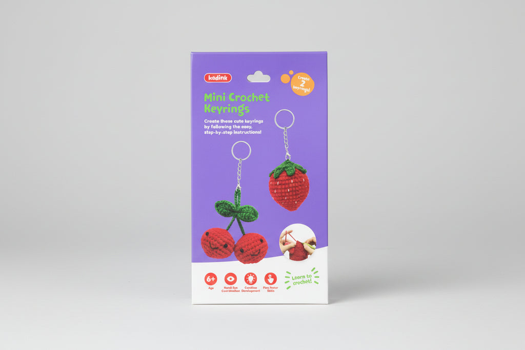 Crochet Keychain Starter Kit-Strawberry & Cherry