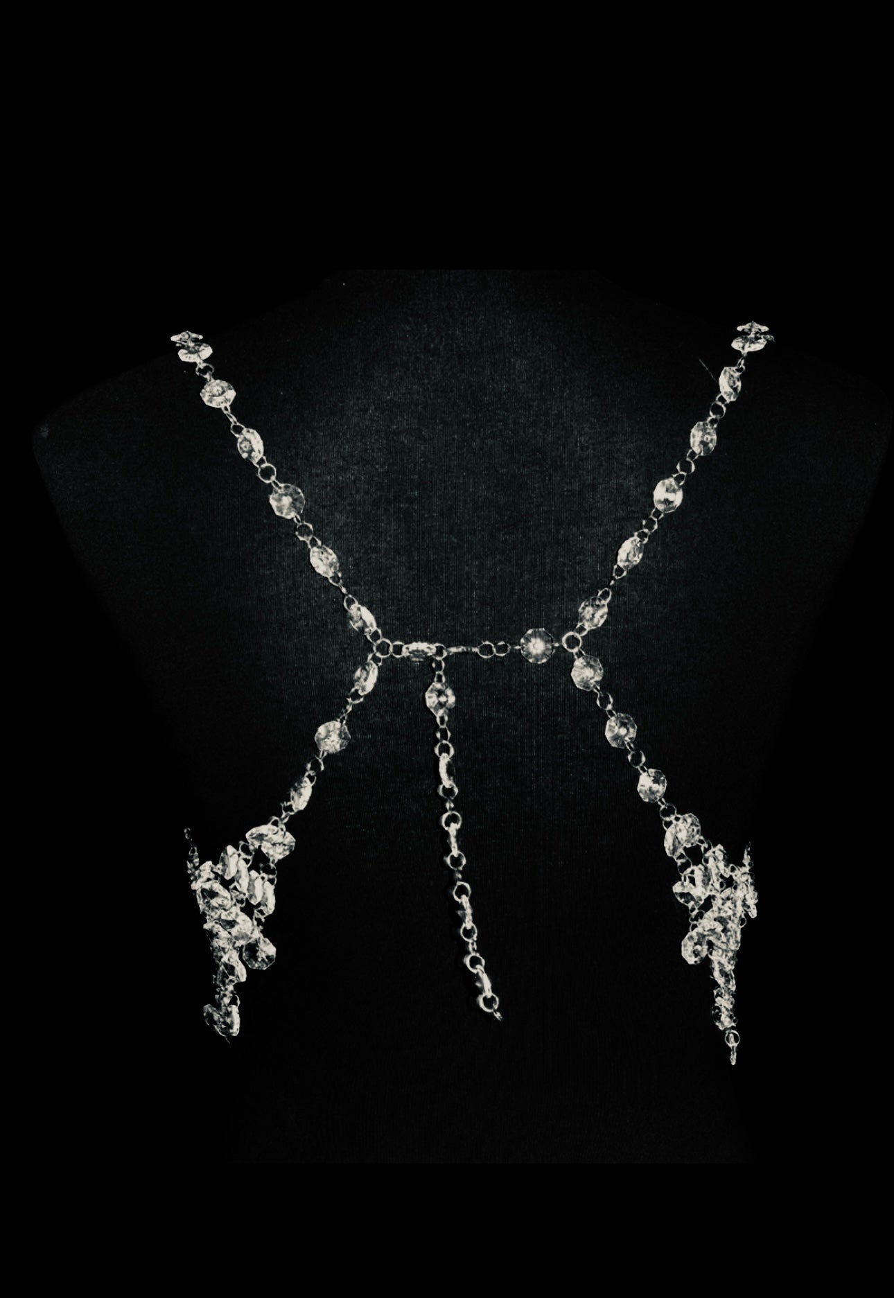 Diamonte silver plated chain top