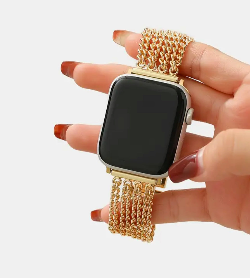 Bracelet Apple Watch 38 mm en acier inoxydable plaqué or
