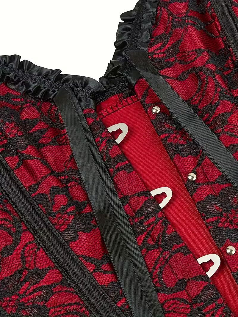 Vintage Lace Corset Top – Backless Cinched Waist