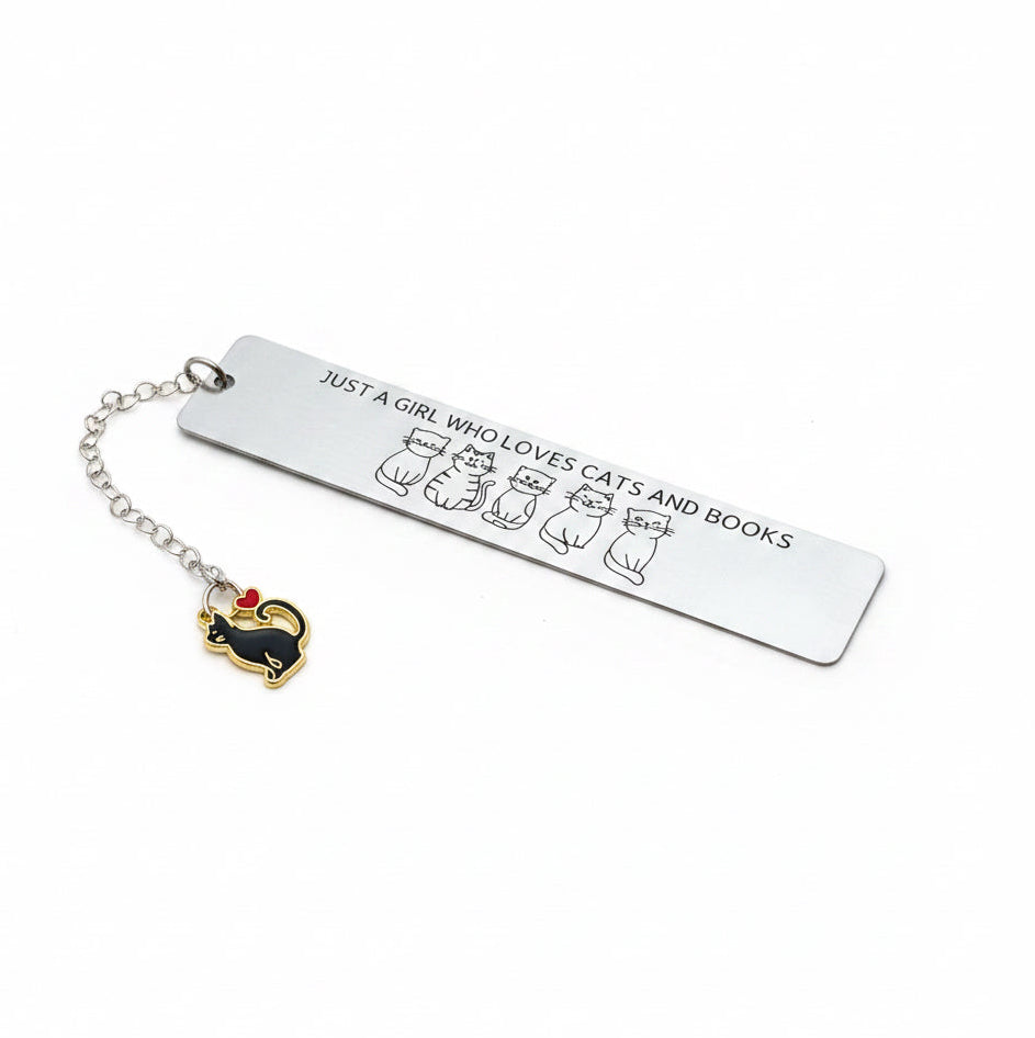 Cats and books metal bookmark
