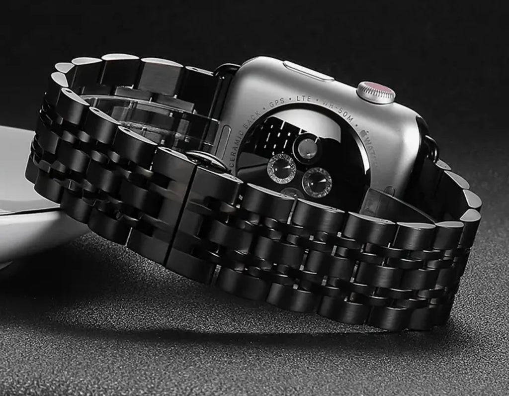 Black Stainless Steel Apple Watch Strap 42,44,45,49mm