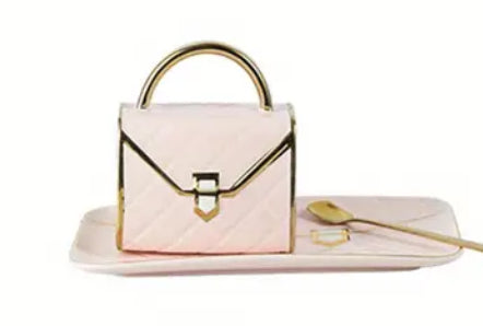 Pink Handbag Cup and Saucer