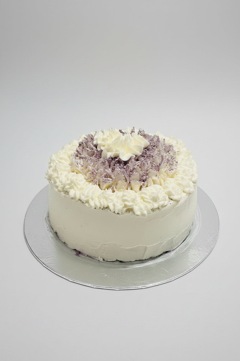 6 inch Iced Plant-Based Vanilla Cake (GF, V, EF, DF) - SINGLE Layer