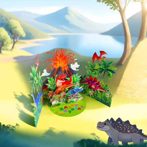 Pop-Up Dinosaur Greeting Card with Envelope