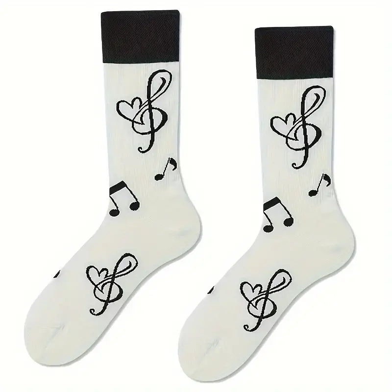 Music Note Socks (white)