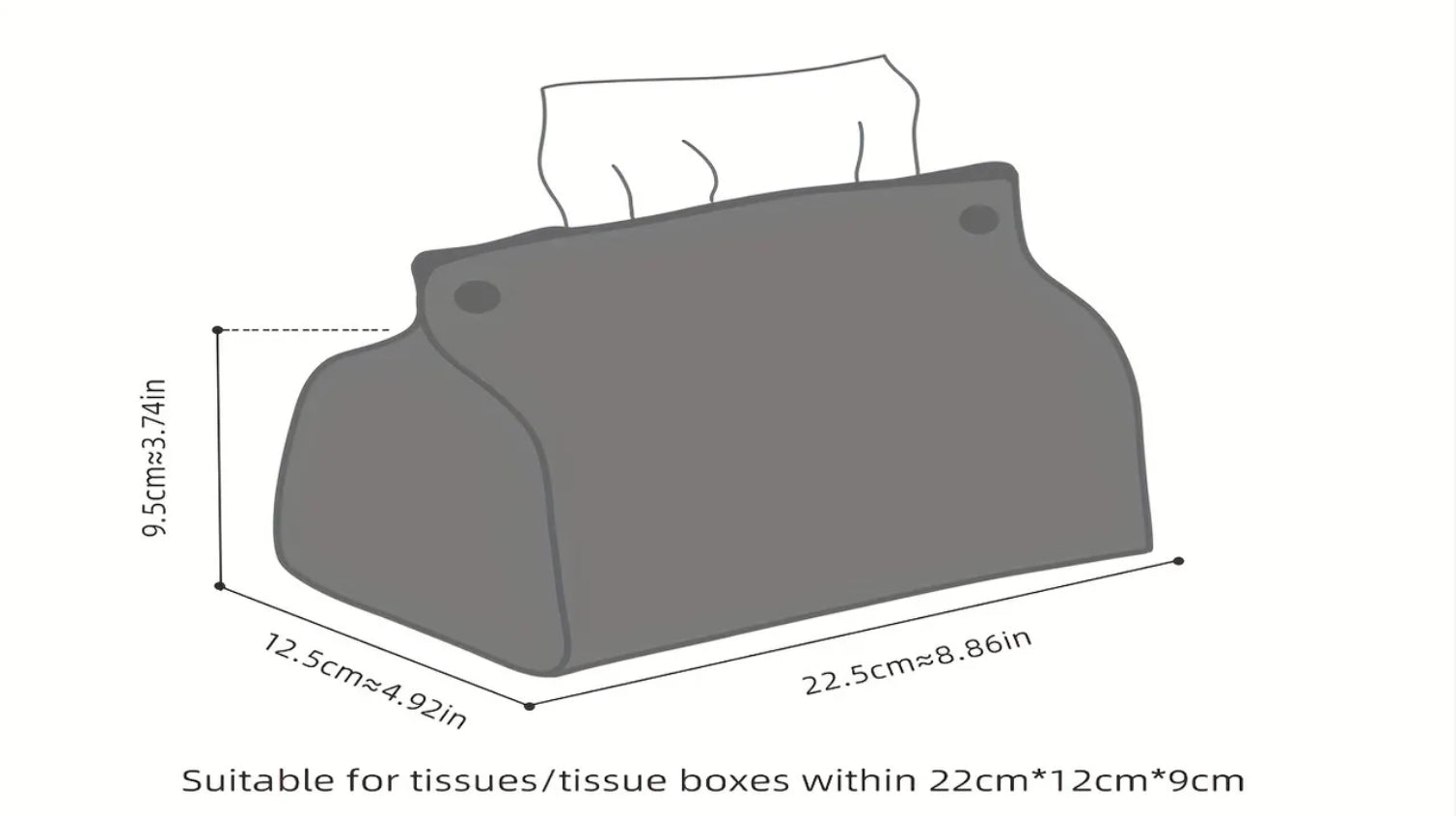 Porte-boîte à mouchoirs tissé (noir ou blanc)