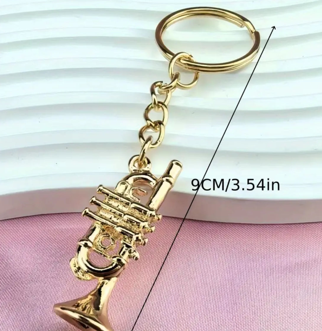 Brass musical instrument keychain