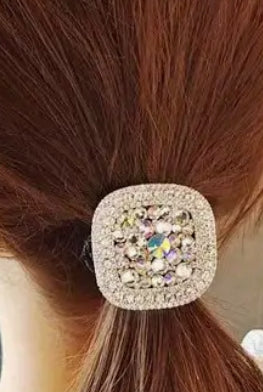 Élastique à cheveux en grappe de diamants