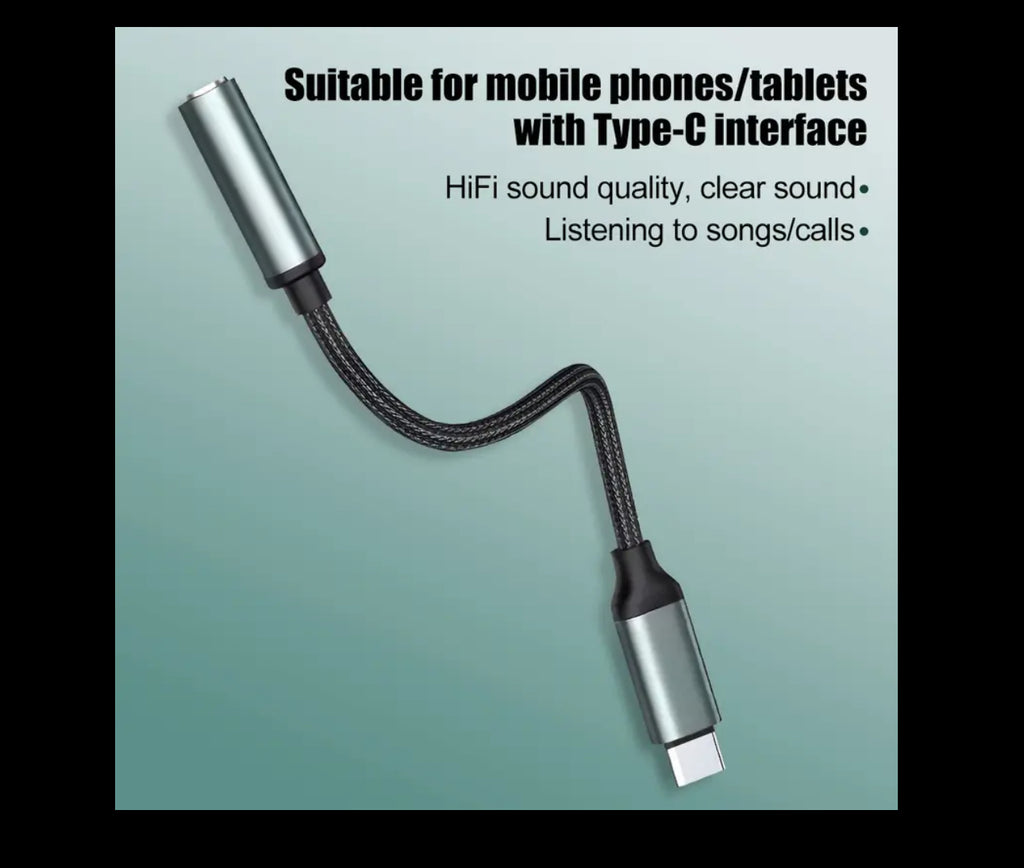 Attache de téléphone pour sac à main tressé noir (USB-C/Lightning vers Aux)