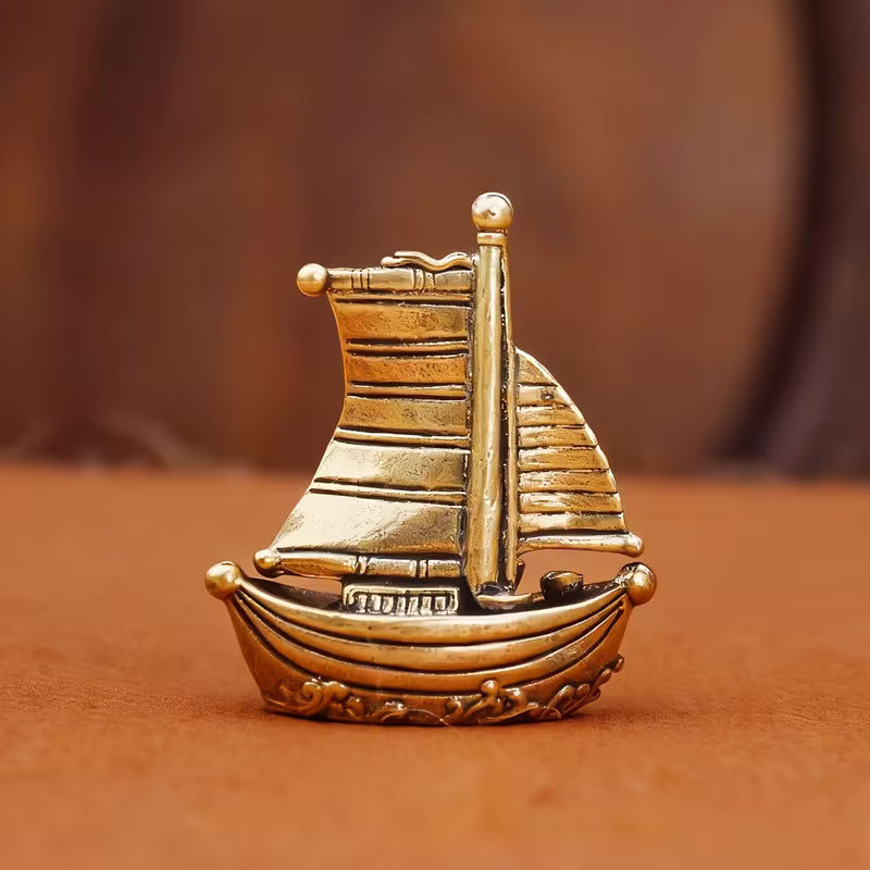Brass "Smooth Sailing" Sailboat Ornament