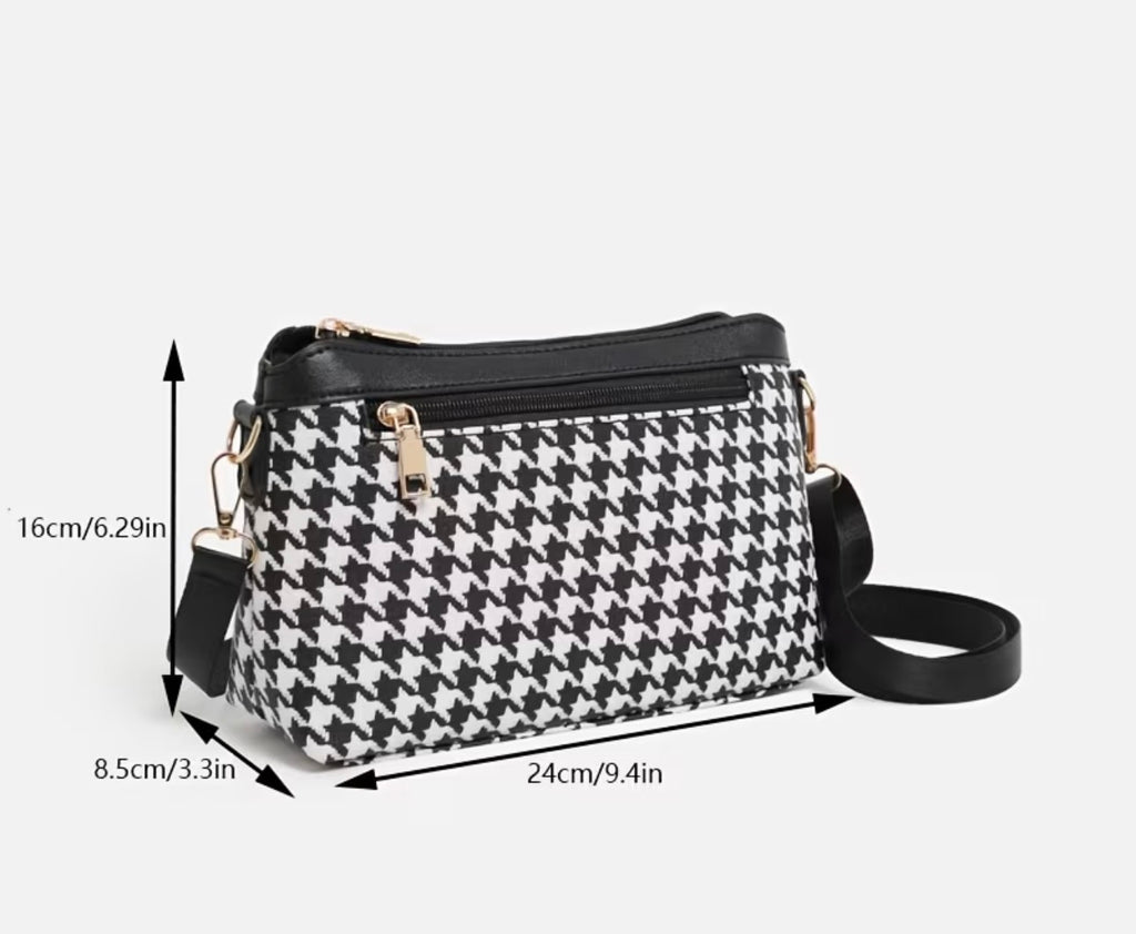 Houndstooth Crossbody Bag