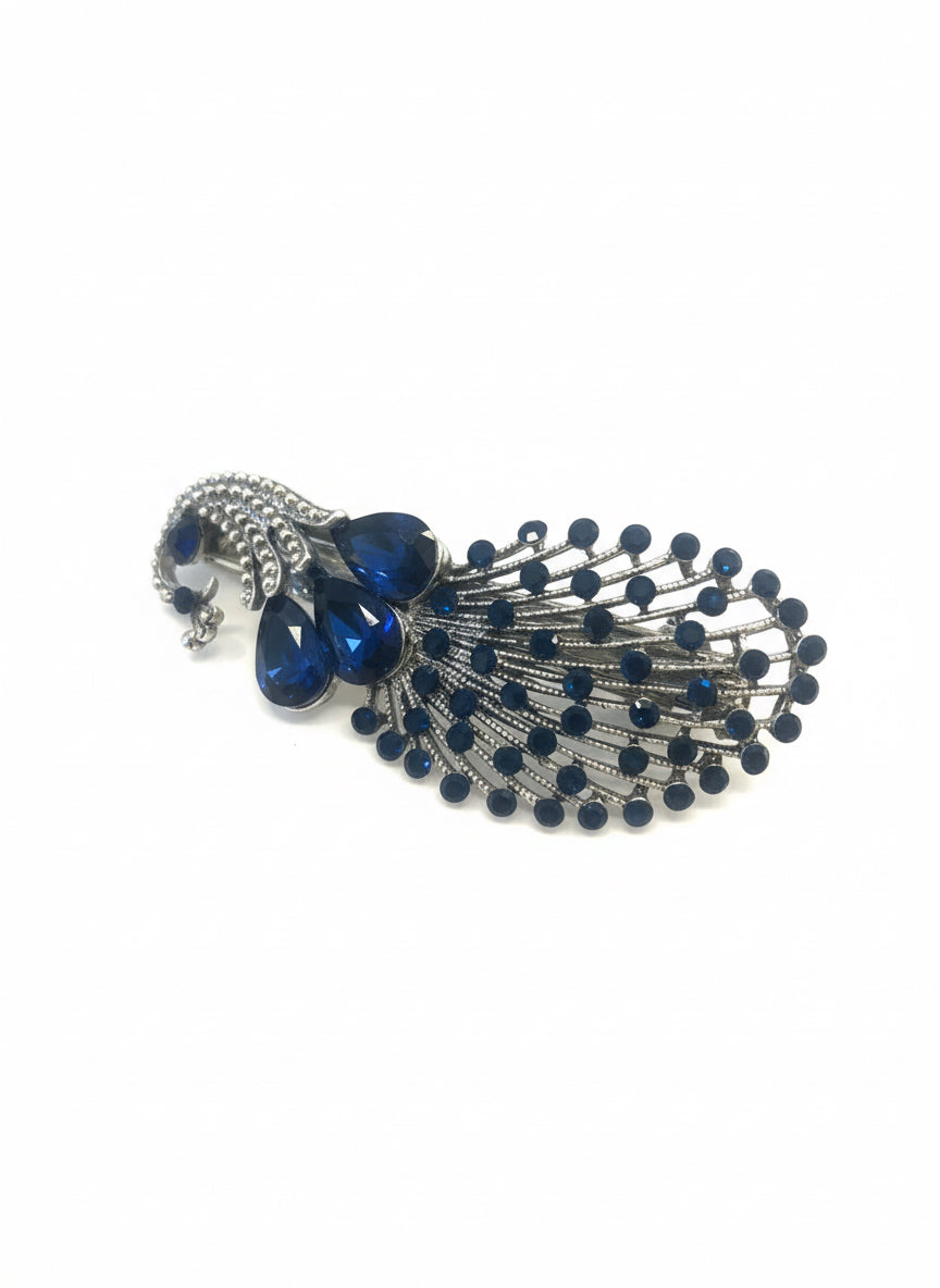 Blue Peacock Hairclip