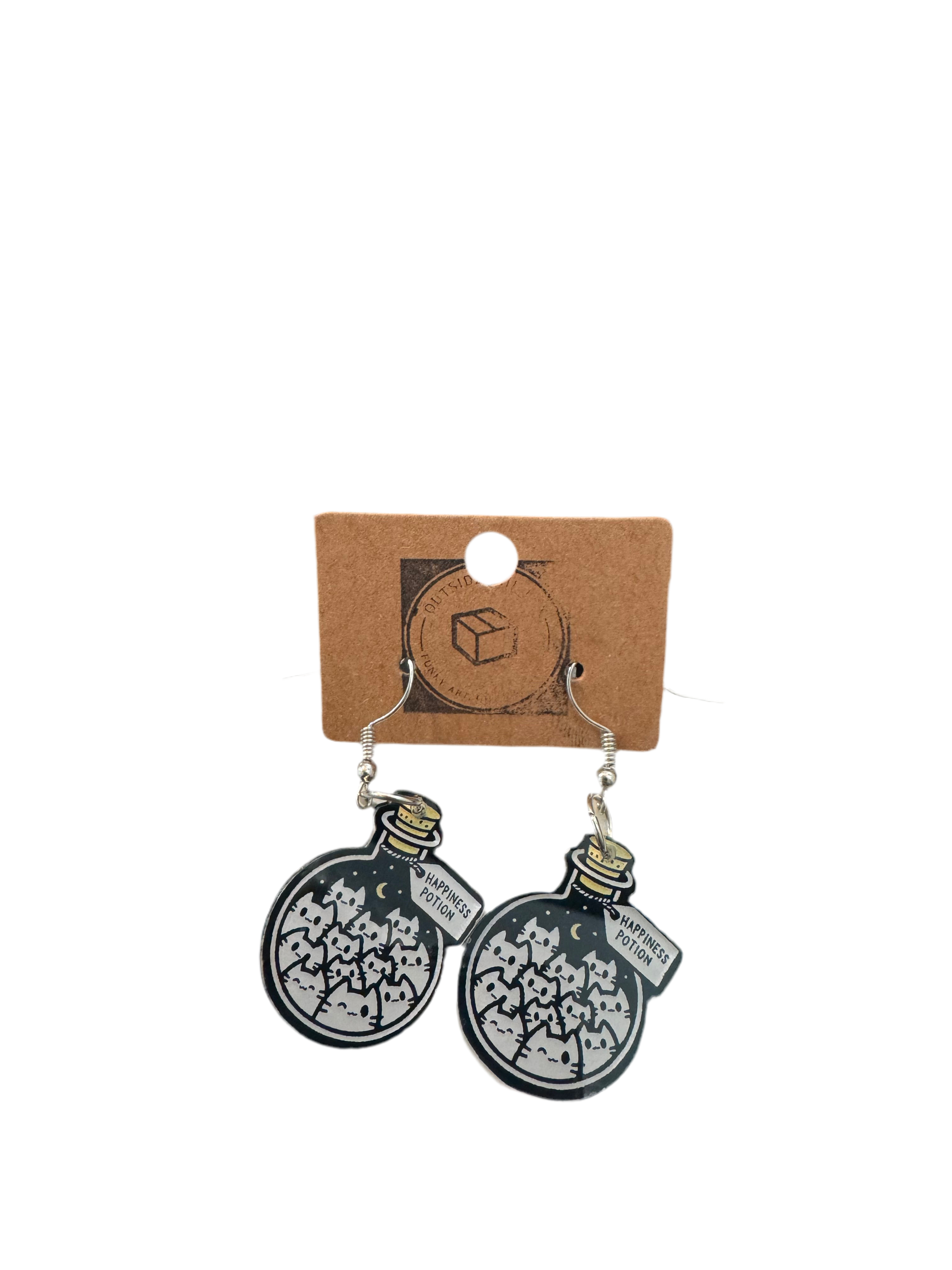 Small happy potion earrings