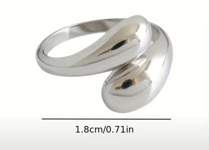 Modern 18k gold plated stainless steel ring