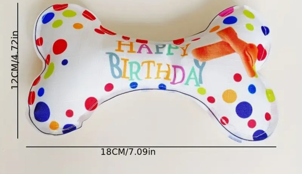 Peluche en forme d'os d'anniversaire