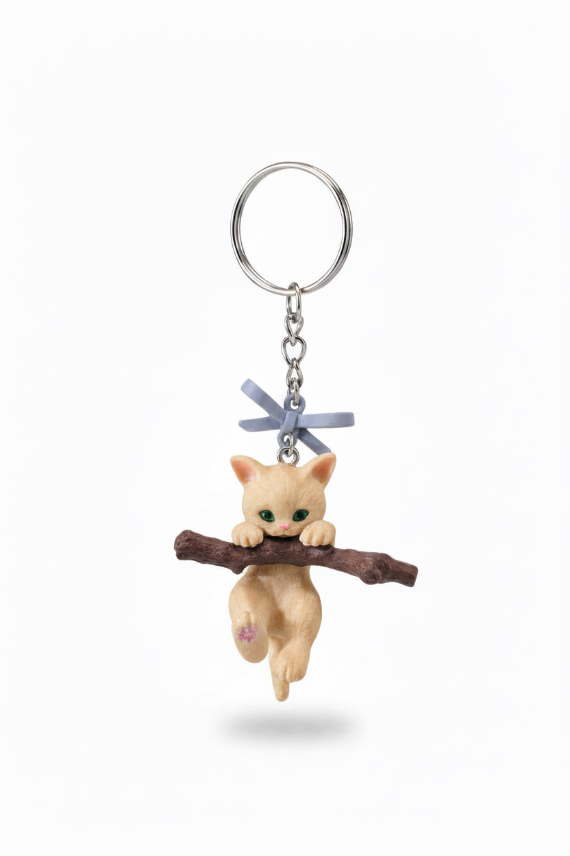 3D Hanging Cat Keychain