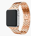 Bracelet Apple Watch 38 mm en acier inoxydable doré avec motif carreaux