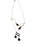 Collier note de musique noire