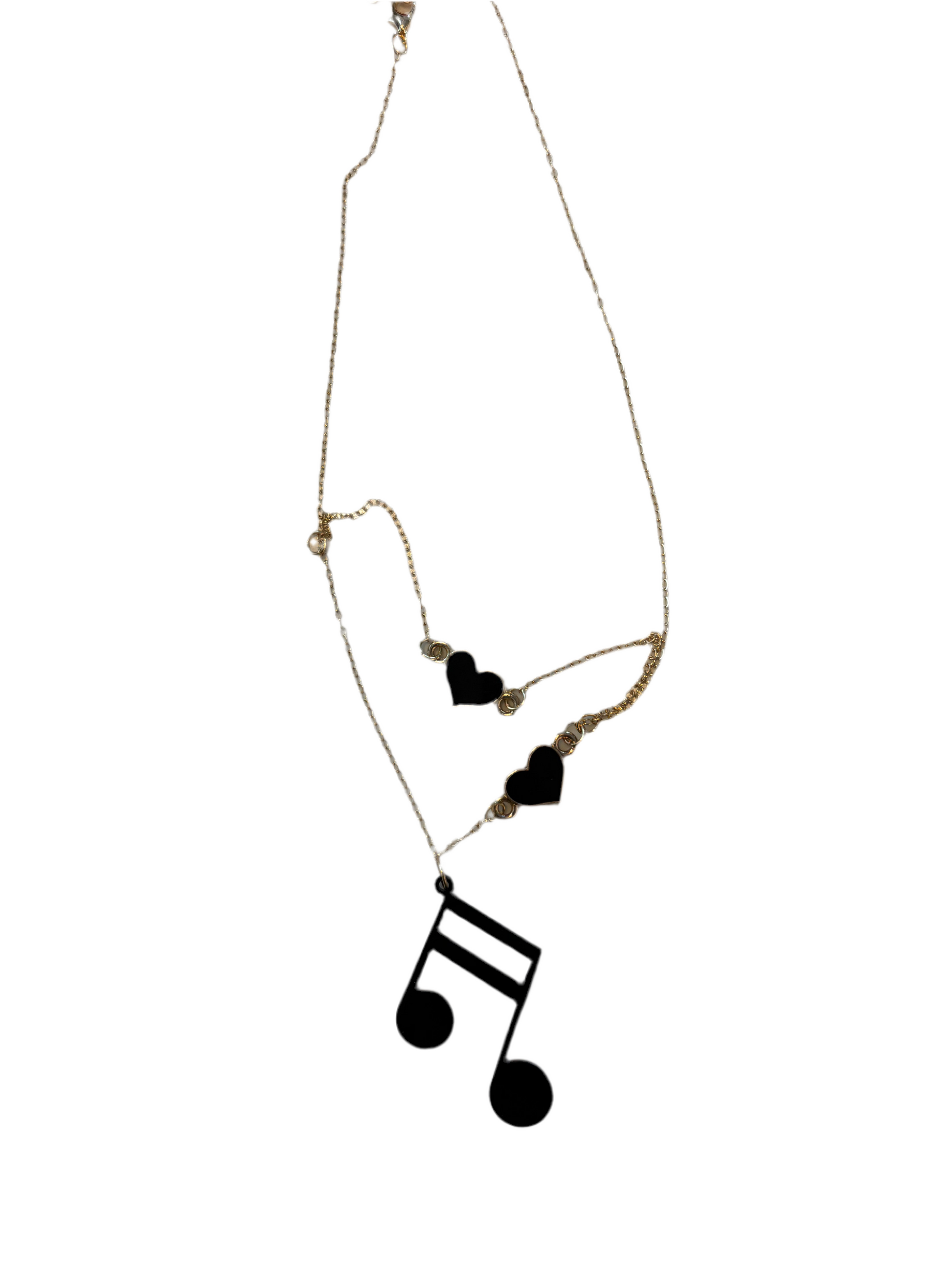 Collier note de musique noire