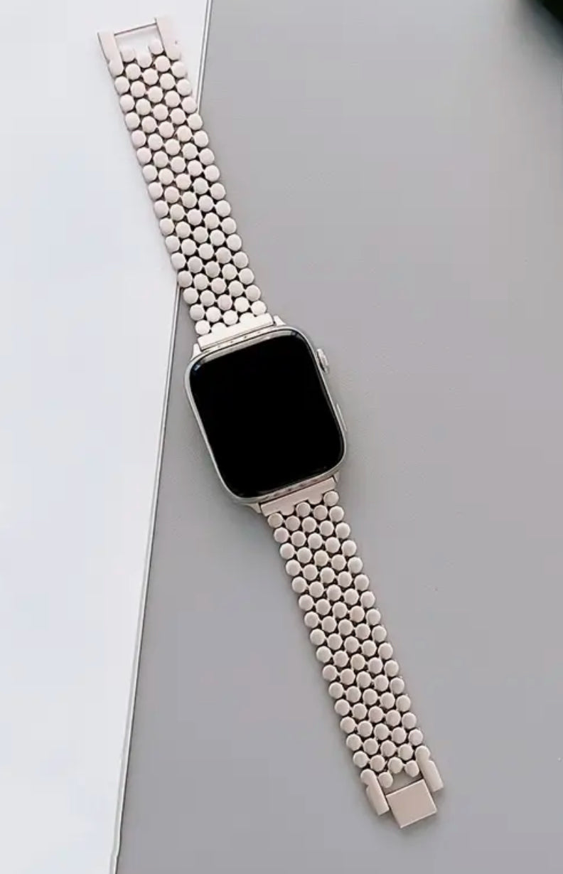 Bracelet Apple Watch 38 mm en acier inoxydable avec motif carreaux