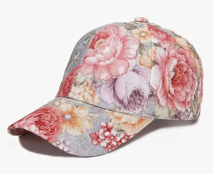 Floral silver glitter cap