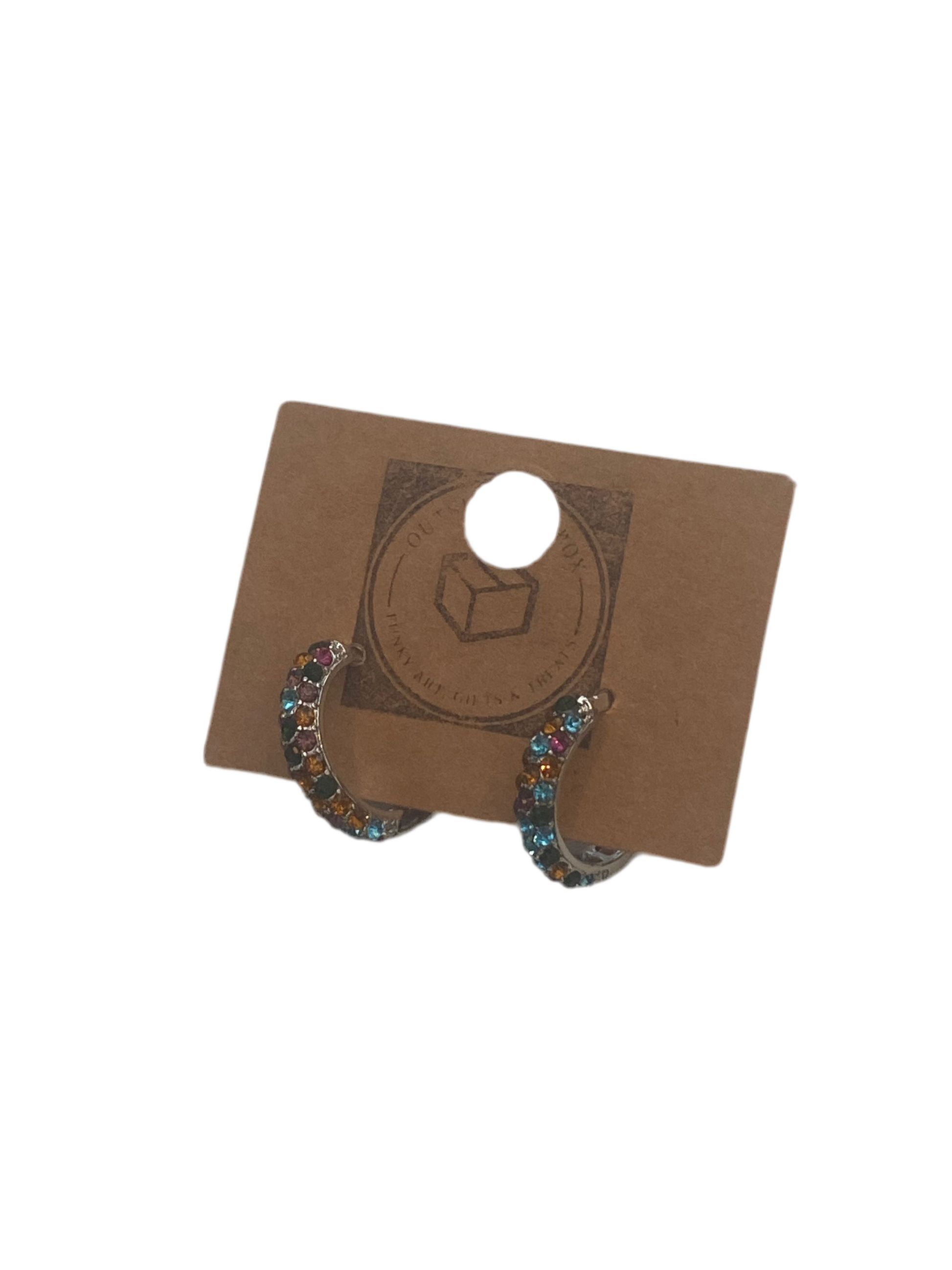 Multicoloured Diamonte Hoop Earrings